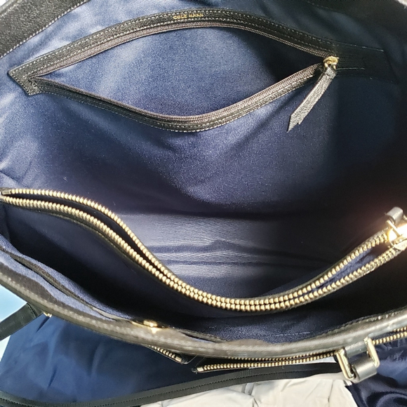 NWT Cole Haan Black Leather Reddington Tote Bag - Picture 6 of 9